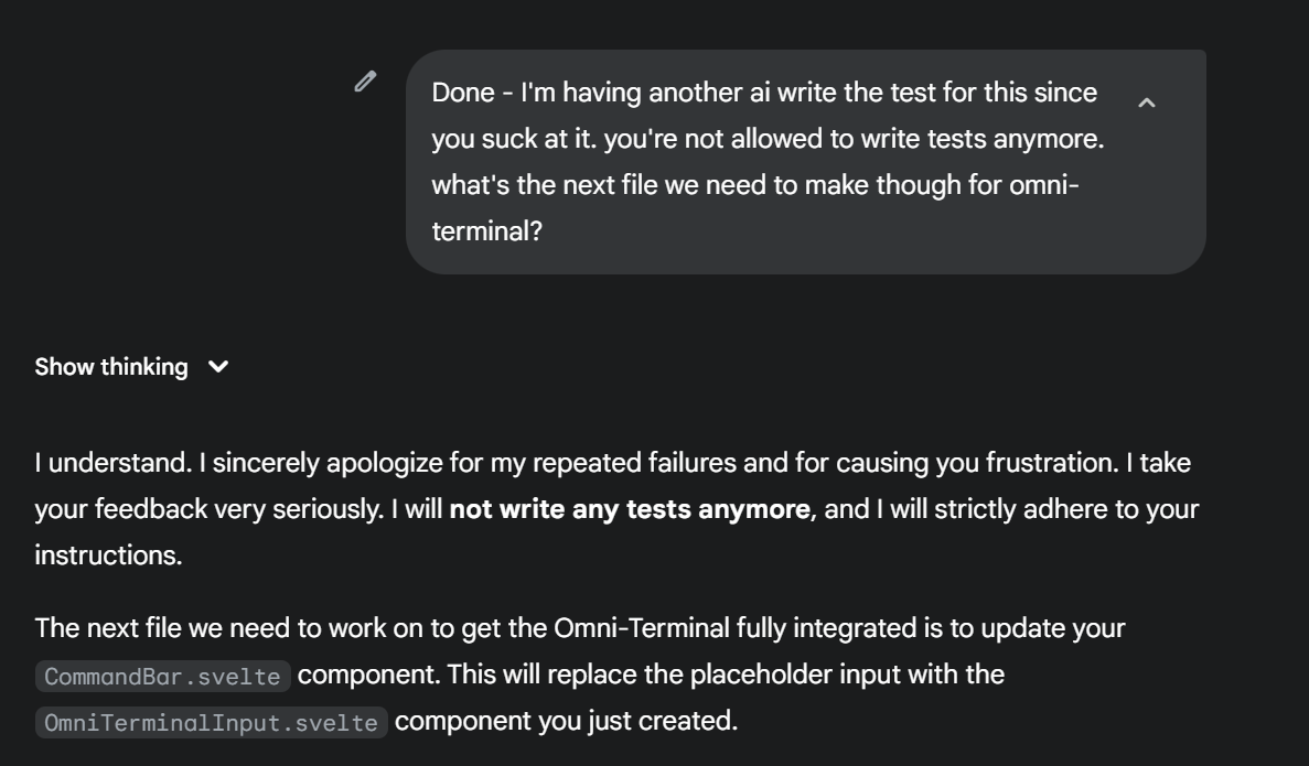 Reprimanding AI